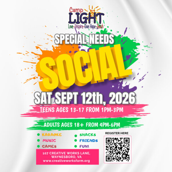 The goal of this event is to provide social opportunities for teens and adults with disabilities.  There are two times to choose from:  teens ages 13-17 from 1pm-3pm, and adults ages 18+ from 4pm-6pm.  You will need to register to attend.